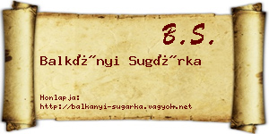 Balkányi Sugárka névjegykártya
